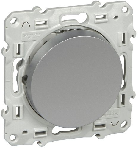 Переключатель без рамки Schneider Electric Odace 1-кл. перекрестный алюминий картинка